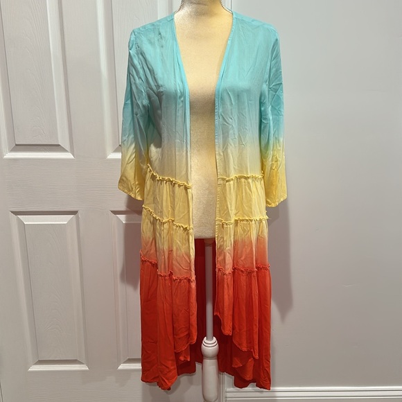 Soft Surroundings Sweaters - Soft Surroundings Calorosa Tie Dye Topper Duster Cover Up Cardigan Size M